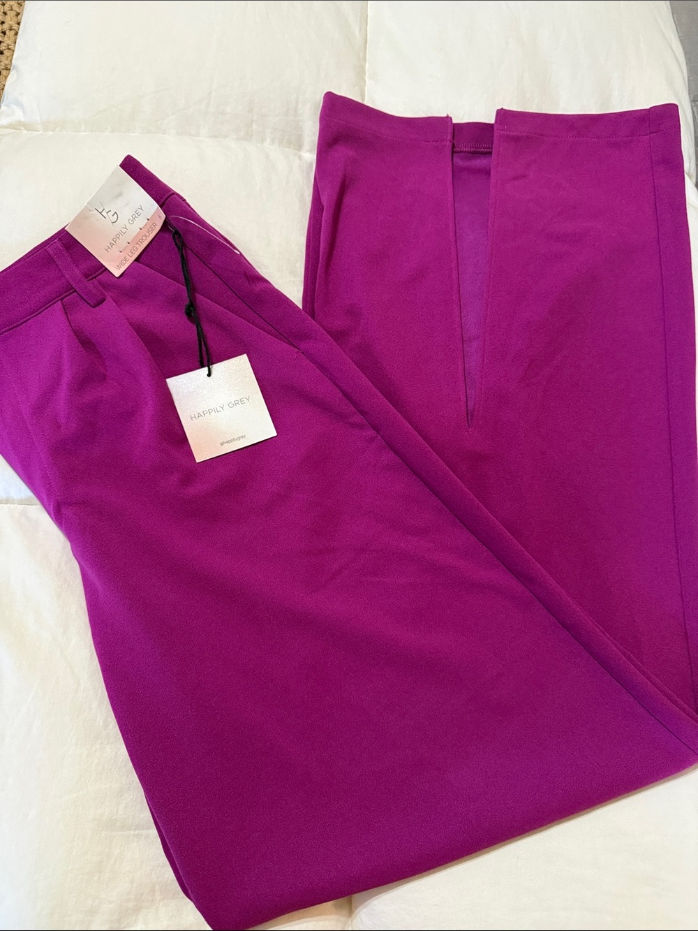Women's Magenta Wide-Leg Pants